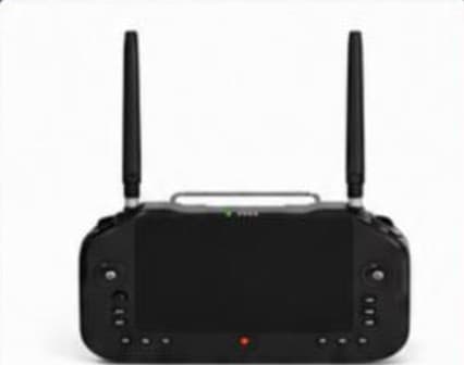 Handheld remote controller with twin antennas and built-in screen